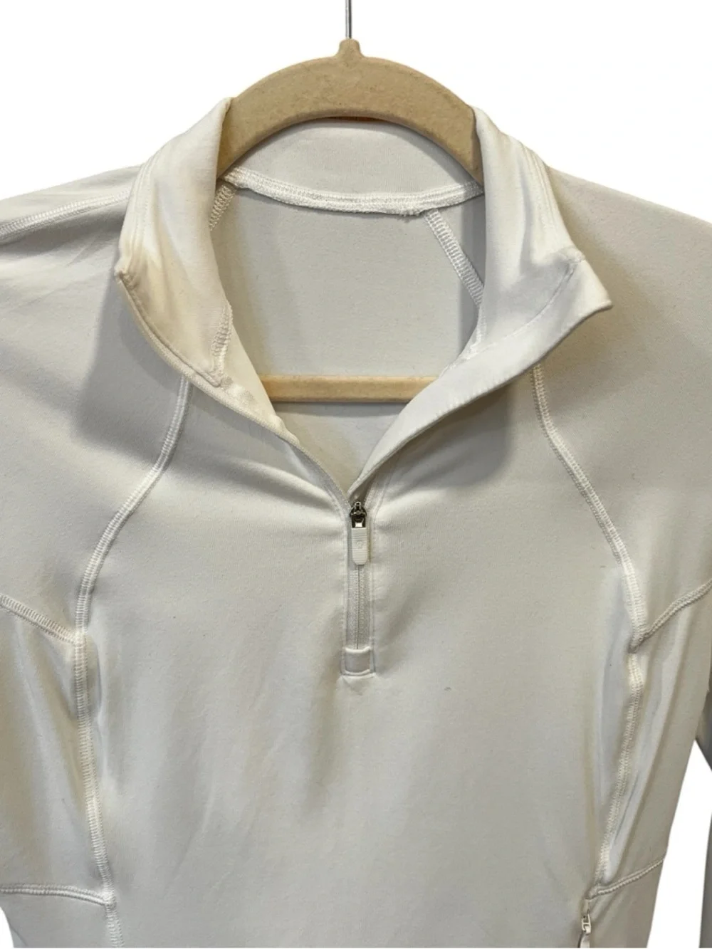 Lululemon Athletica Rulu Crop 1/4 Zip Long Sleeve Top White Size 4 Spring Active - Picture 2 of 4